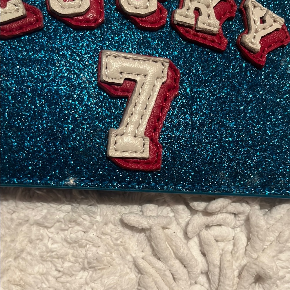 Blue Glitter Lucky 7 Keychain Pouch - Picture 2 of 5